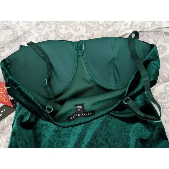 nwt haute monde stretch velvet bodysuit size small - Picture 4 of 5